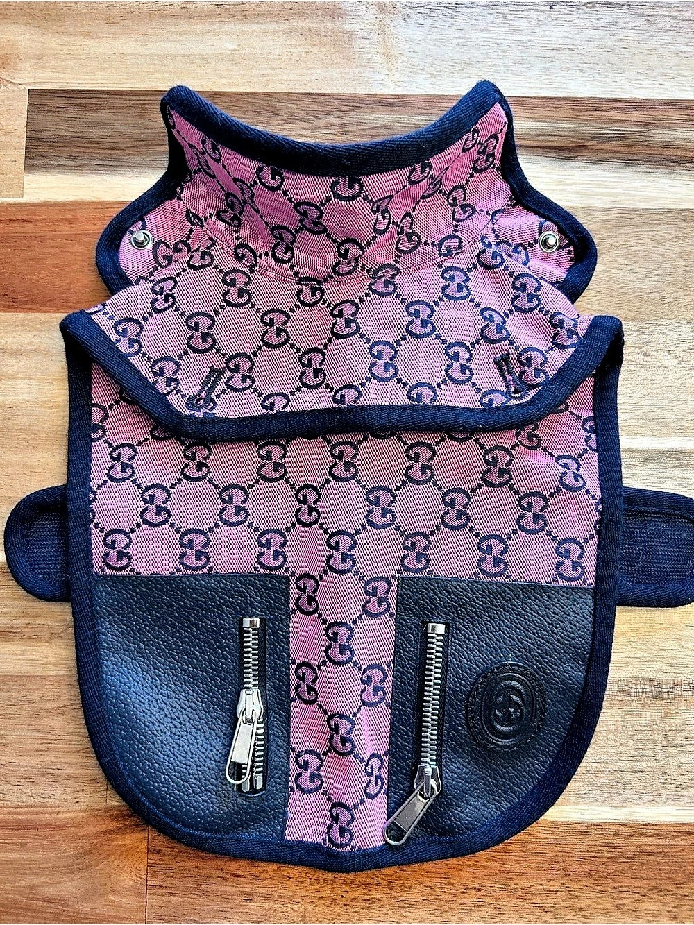 Gucci Dog GG Pet Trench Coat Pink & Blue XXS